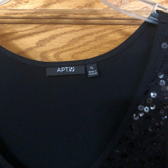 Apt. 9 Women's Black Sequin Tank Top - Picture 2 of 4